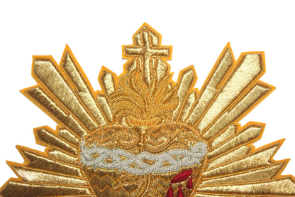 Sacred Heart Of Jesus and Rays Applique Cut Out For Catholic Vestment