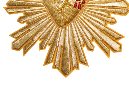 Sacred Heart Of Jesus and Rays Applique Cut Out For Catholic Vestment