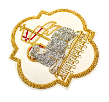 Holy Lamb Hand-Embroidered Liturgical Church Emblem Appliqué for Vestments