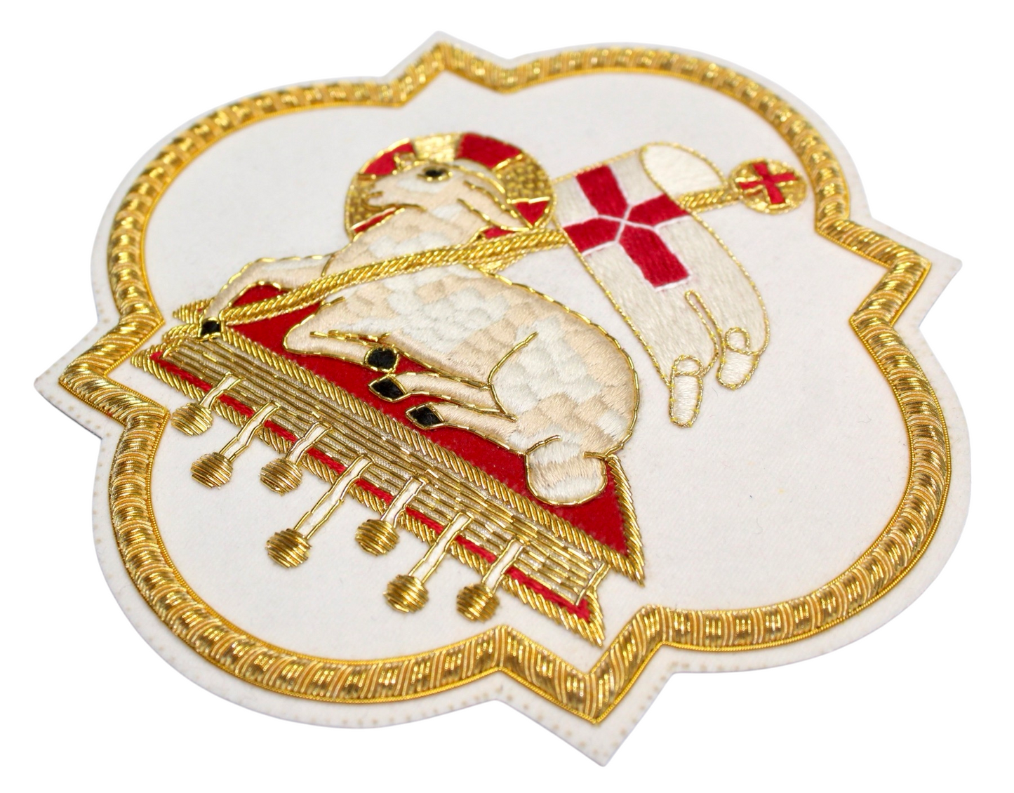 Hand-Embroidered Agnus Dei (Holy Lamb) Appliqué – Liturgical Vestment