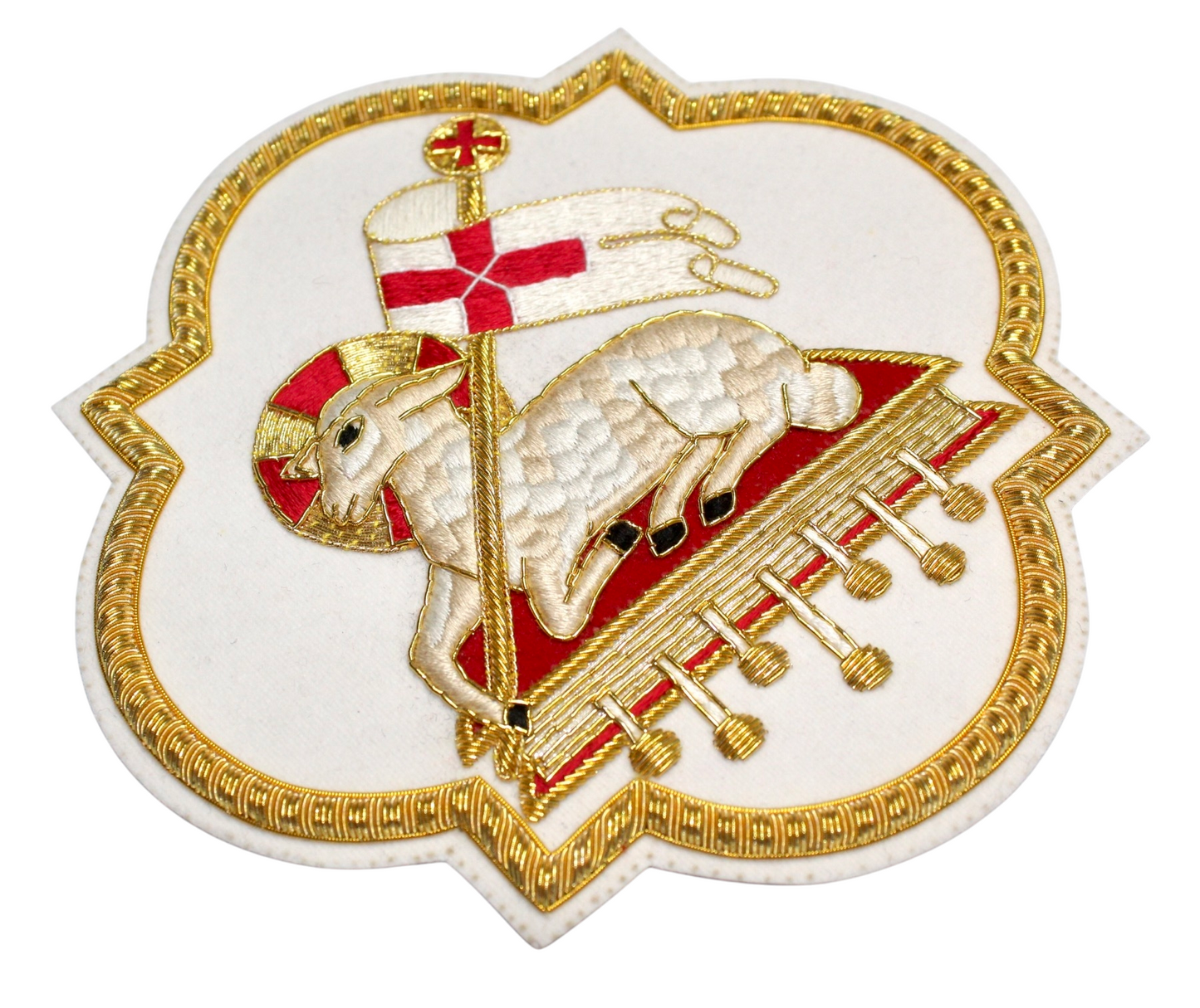 Hand-Embroidered Agnus Dei (Holy Lamb) Appliqué – Liturgical Vestment