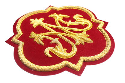 Marian Hand-Embroidered Liturgical Church Emblem for Vestments - Sewn on, Available in Multi Colors