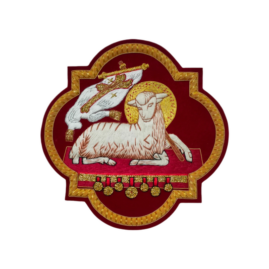 Hand-Embroidered Agnus Dei (Holy Lamb) Appliqué