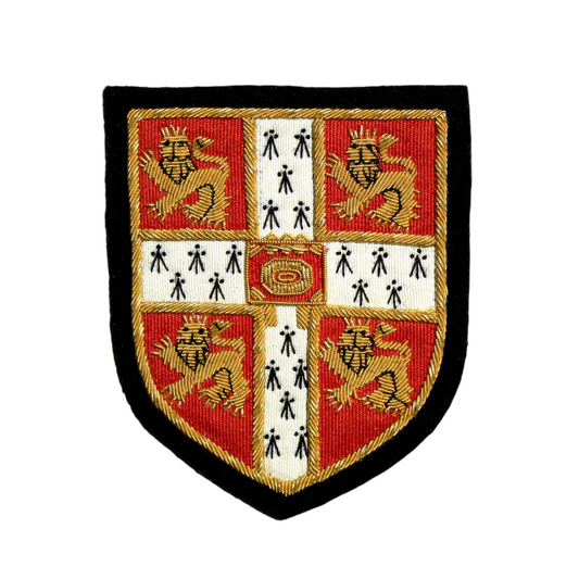 Hand-Embroidered Cambridge University Patch – Gold Bullion Wire Badge