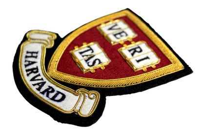 Hand-Embroidered Harvard University Patch – Gold Bullion Wire Badge