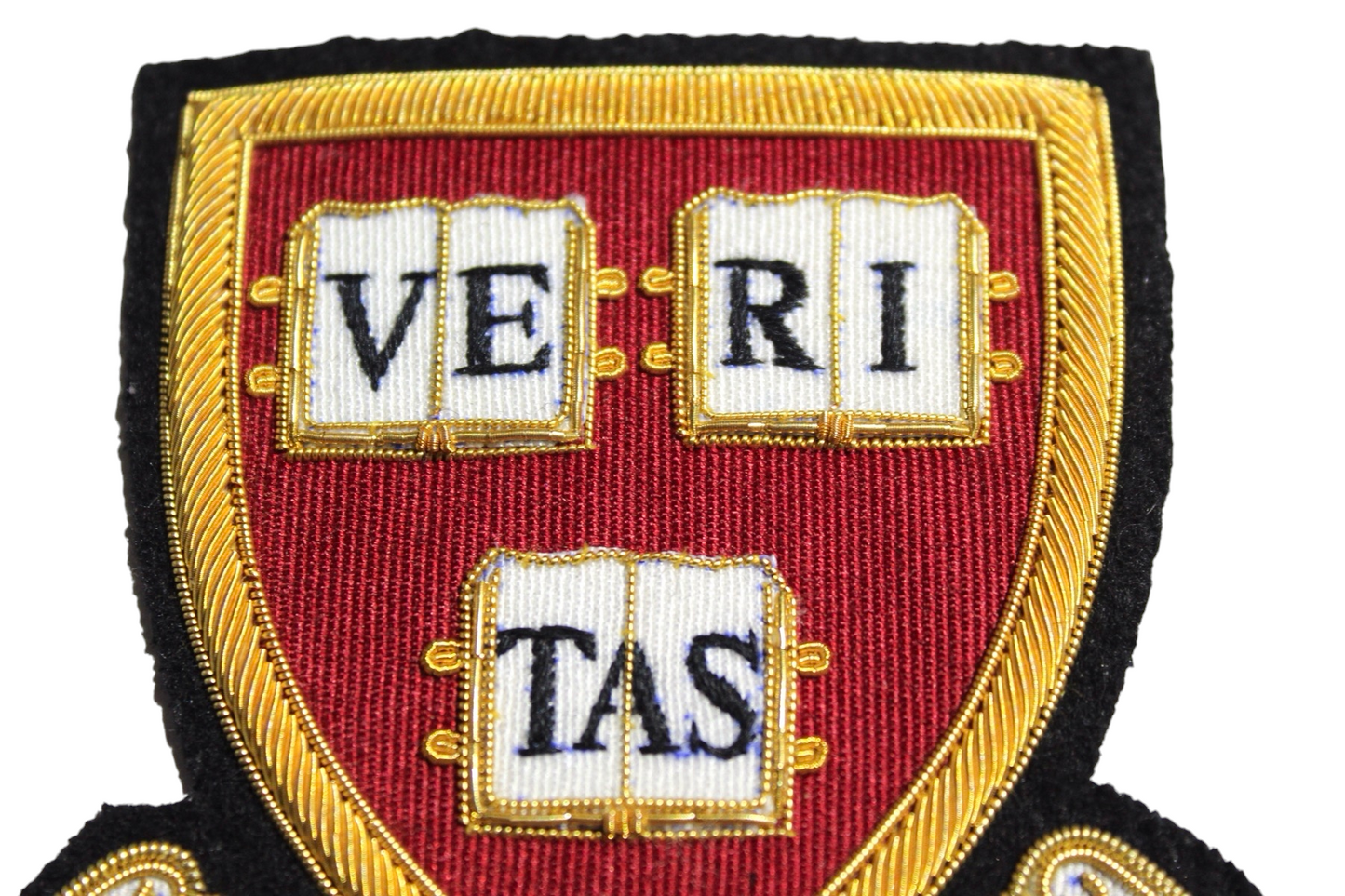 Hand-Embroidered Harvard University Patch – Gold Bullion Wire Badge