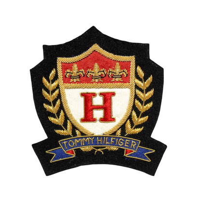 Hand-Embroidered Fashion Crest Patch – Gold &amp; Silver Bullion Wire Badge