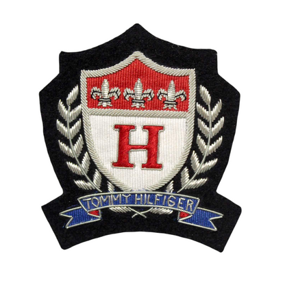 Hand-Embroidered Fashion Crest Patch – Gold &amp; Silver Bullion Wire Badge