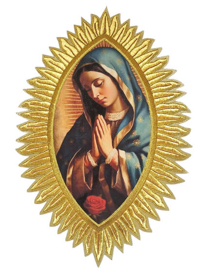 Our Lady of Guadalupe Appliqué – Gold Metallic Wire for Catholic Vestments