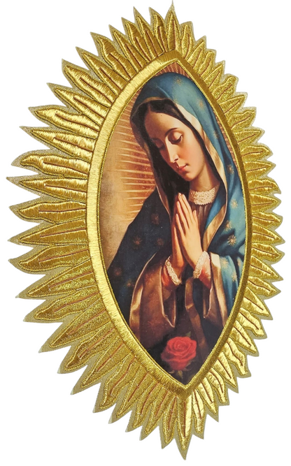 Our Lady of Guadalupe Appliqué – Gold Metallic Wire for Catholic Vestments