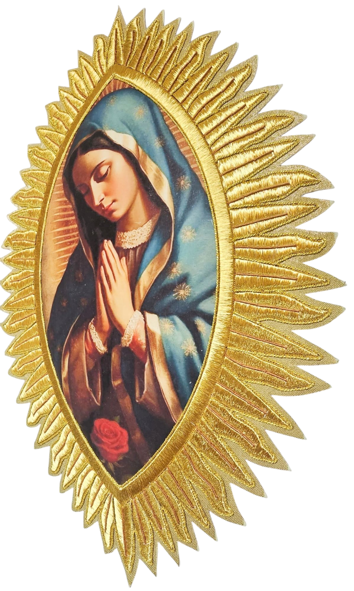 Our Lady of Guadalupe Appliqué – Gold Metallic Wire for Catholic Vestments
