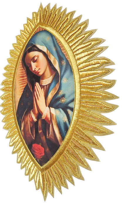 Our Lady of Guadalupe Appliqué – Gold Metallic Wire for Catholic Vestments