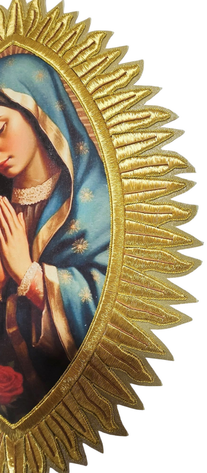 Our Lady of Guadalupe Appliqué – Gold Metallic Wire for Catholic Vestments