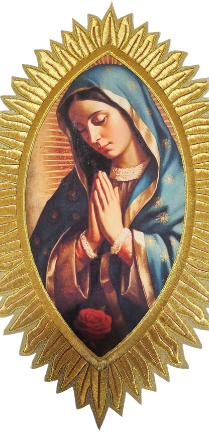 Our Lady of Guadalupe Appliqué – Gold Metallic Wire for Catholic Vestments