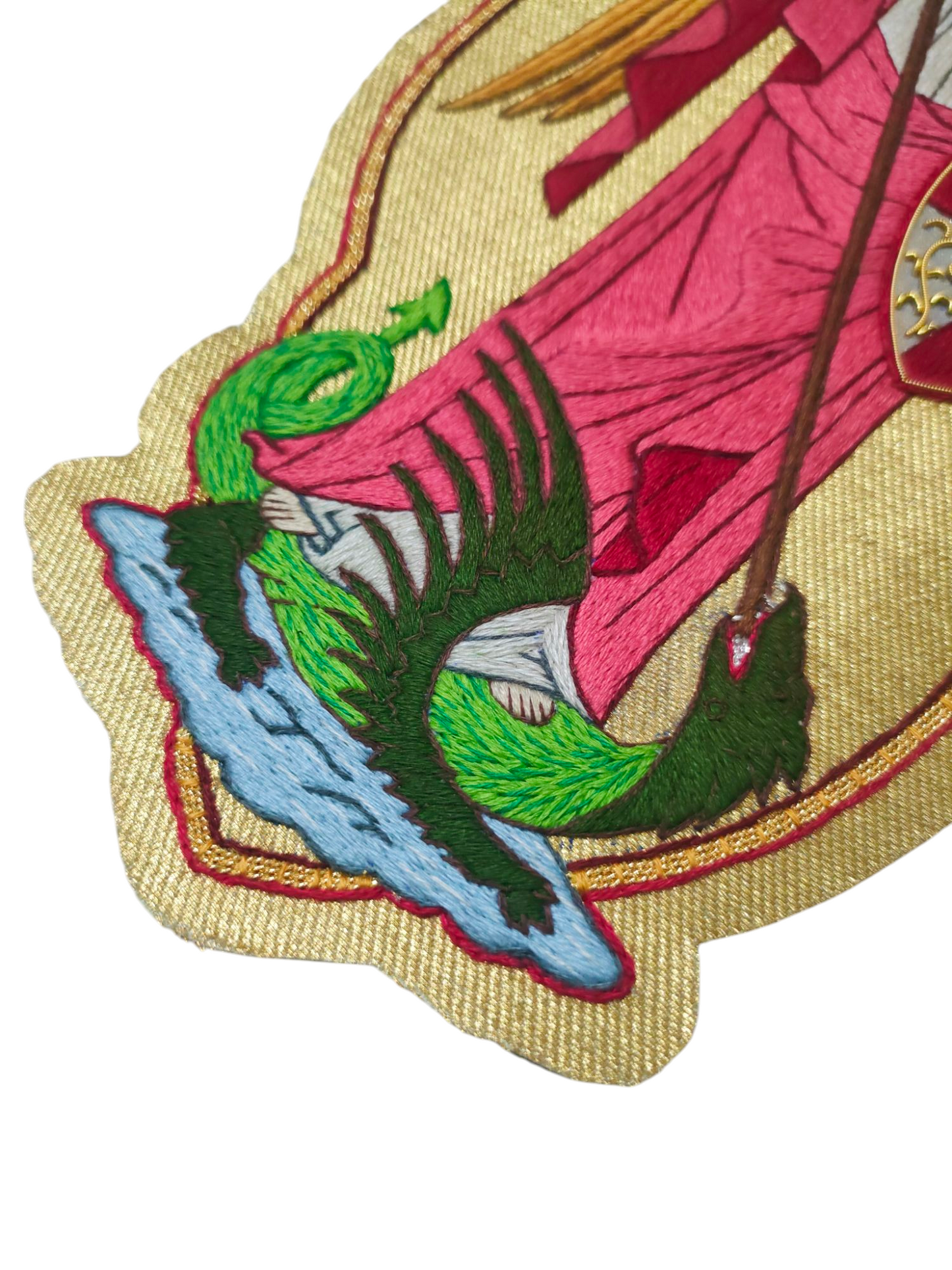 Hand-Embroidered St. Michael Appliqué for Catholic Vestments &amp; Religious Items