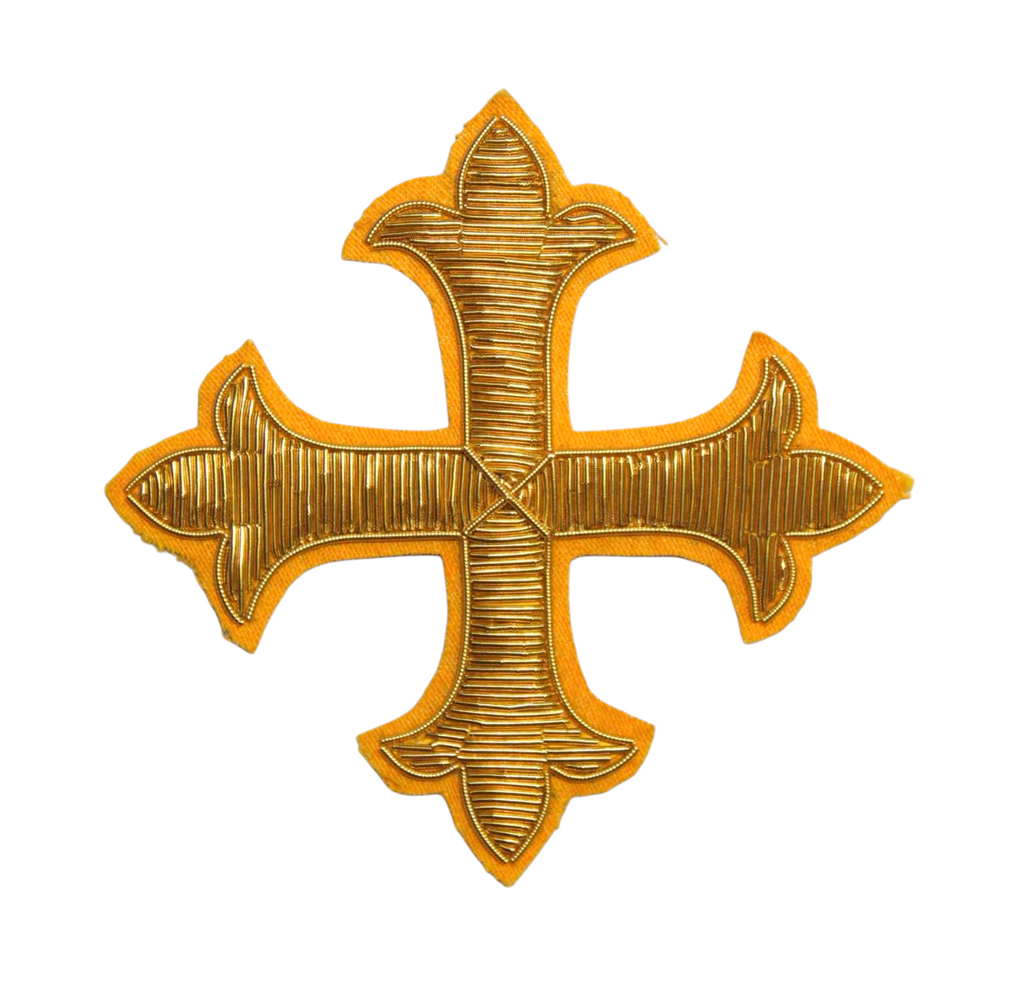 Hand-Embroidered Liturgical Cross – Gold Bullion Wire (Set of 6 Pieces)