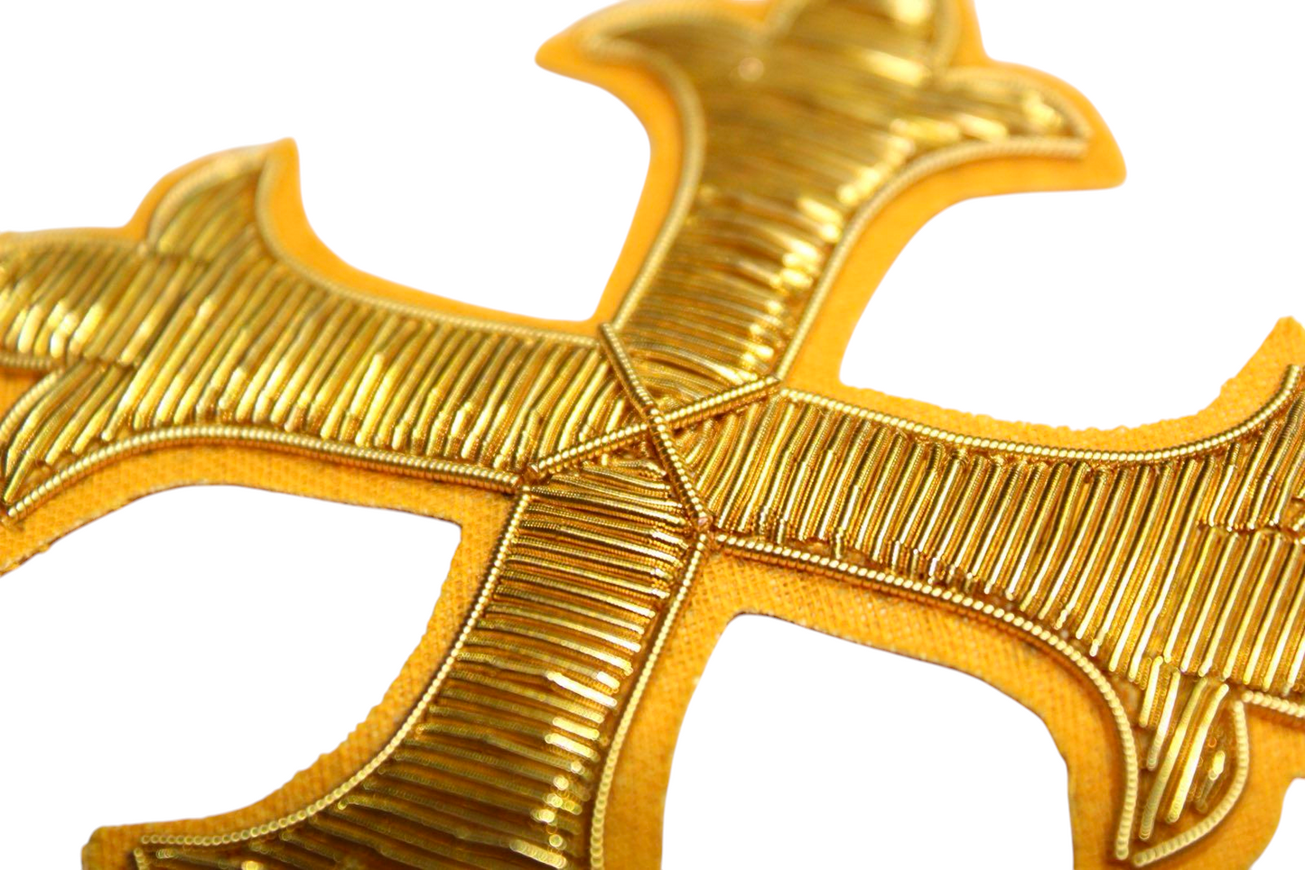 Hand-Embroidered Liturgical Cross – Gold Bullion Wire (Set of 6 Pieces)