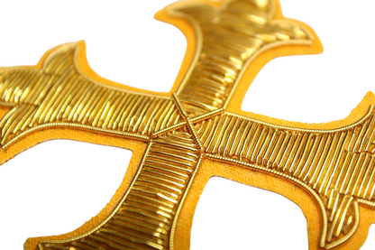 Hand-Embroidered Liturgical Cross – Gold Bullion Wire (Set of 6 Pieces)