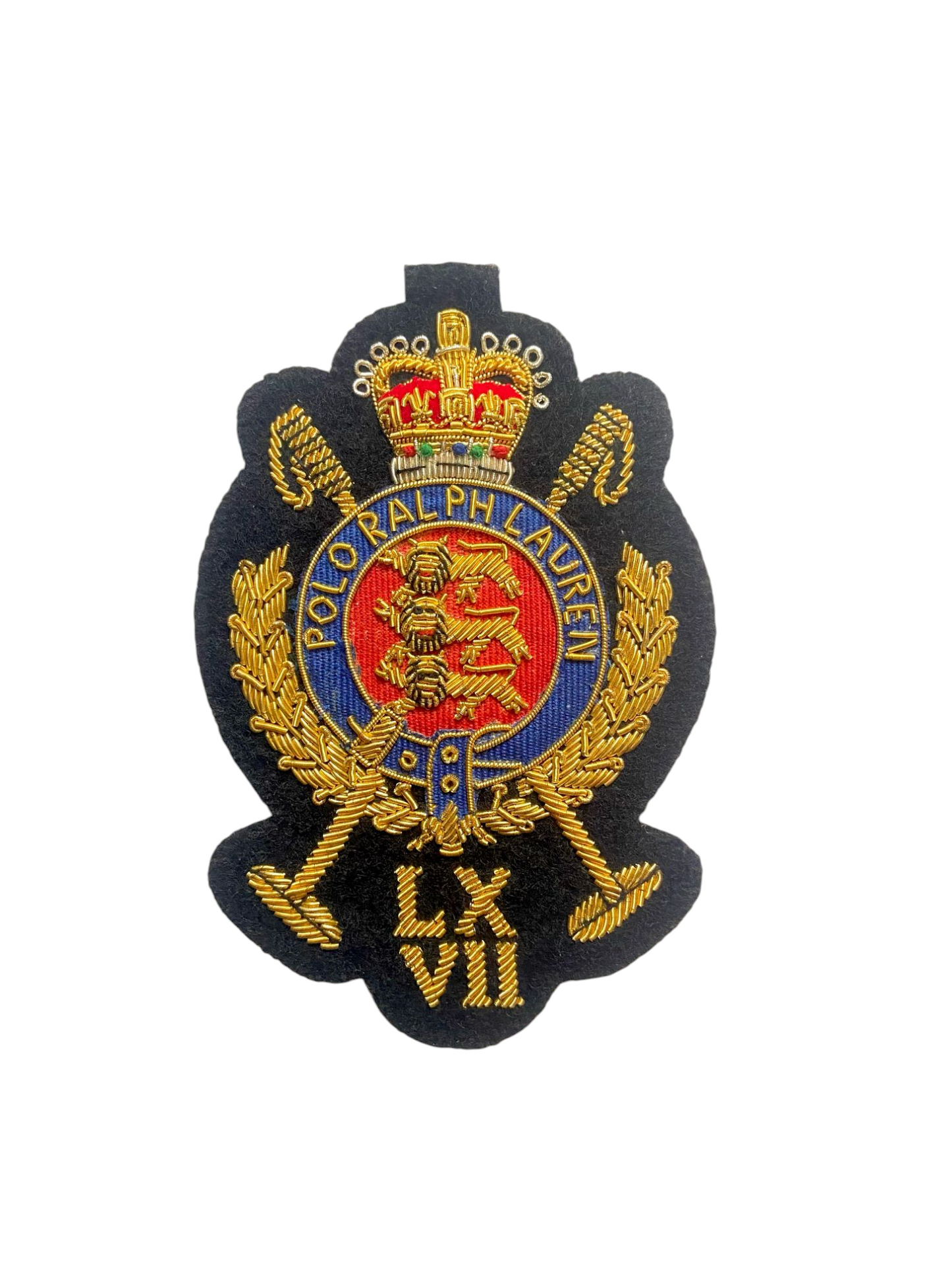 Hand-Embroidered Lauren Style Fashion Crest Patch – Gold Bullion Wire
