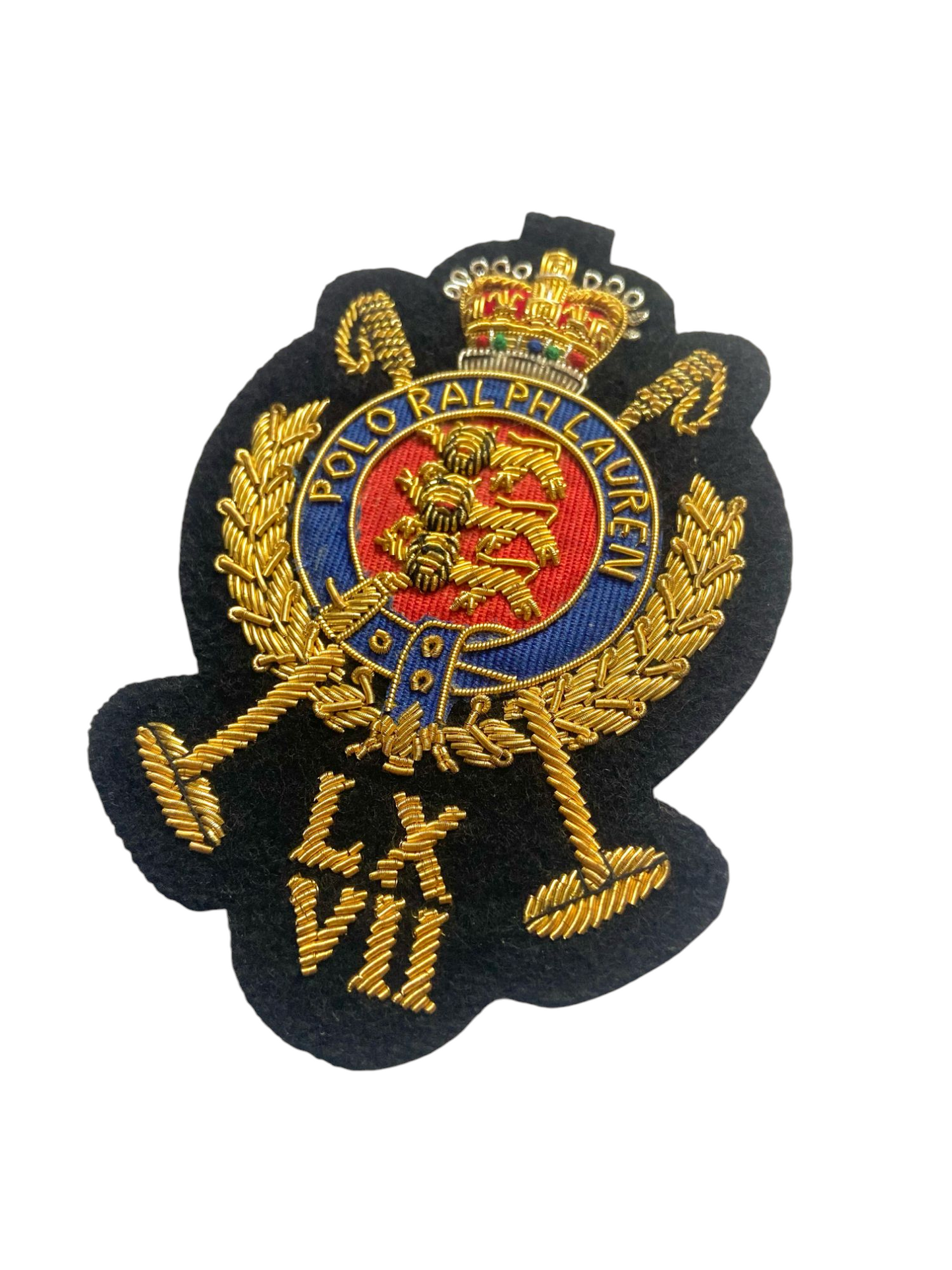Hand-Embroidered Lauren Style Fashion Crest Patch – Gold Bullion Wire