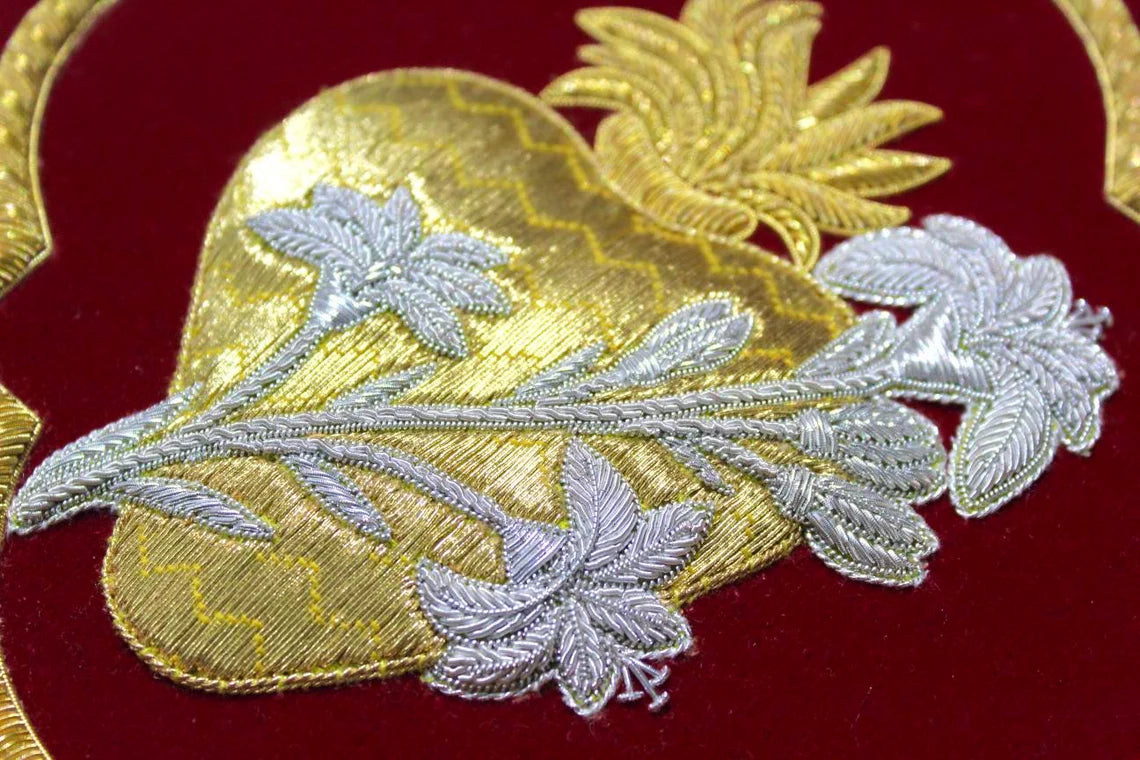 Heart of St. Joseph Hand-Embroidered Appliqué