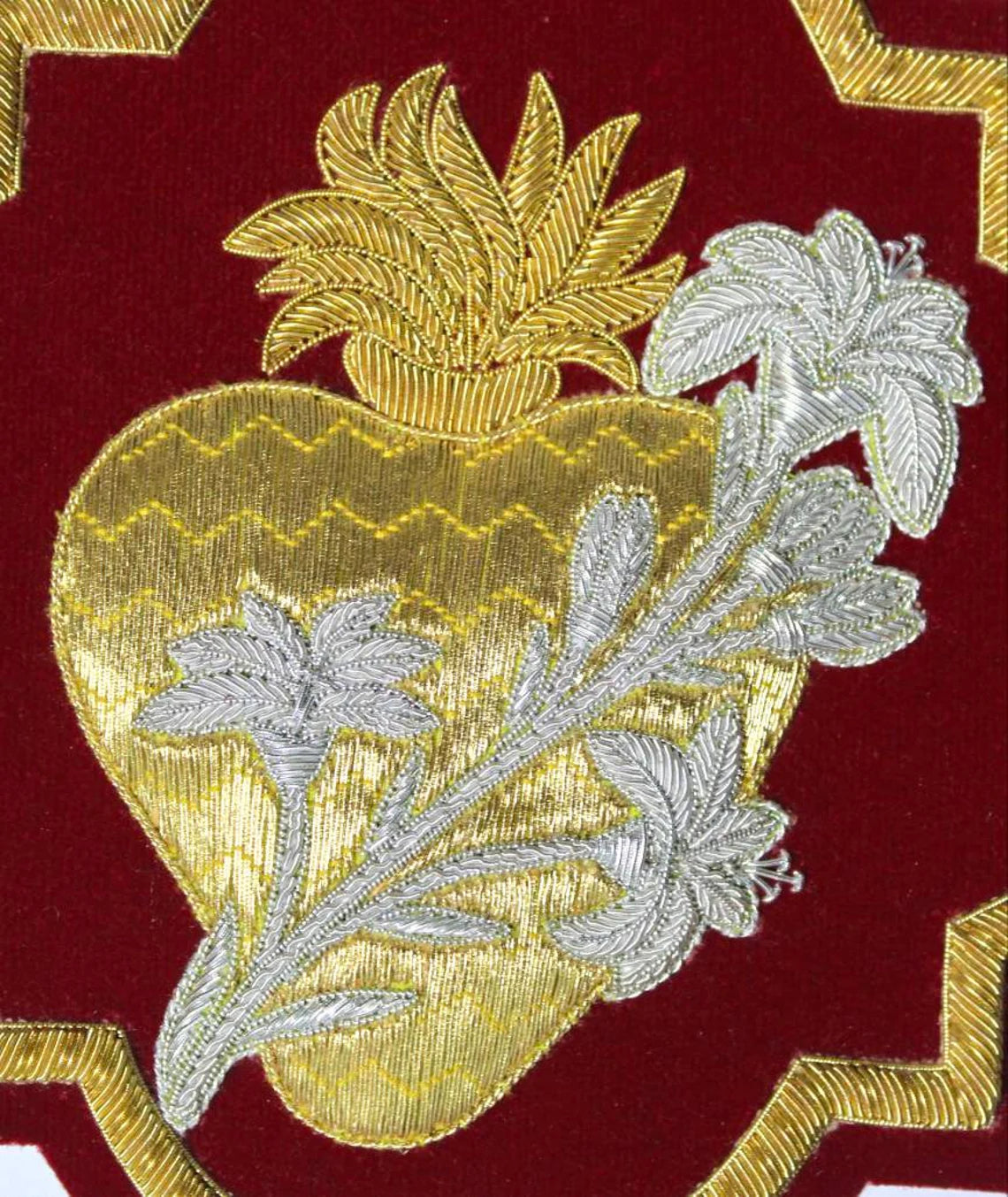 Heart of St. Joseph Hand-Embroidered Appliqué