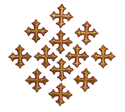 Hand-Embroidered Liturgical Cross Appliqué – Gold Bullion Wire