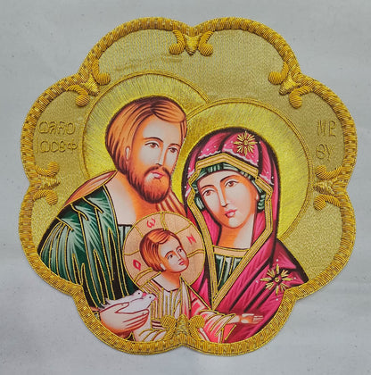 Holy Family appliqué Hand-Embroidered &amp; Printed | Sew-On