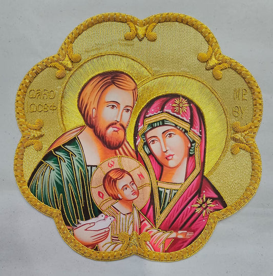 Holy Family appliqué Hand-Embroidered &amp; Printed | Sew-On