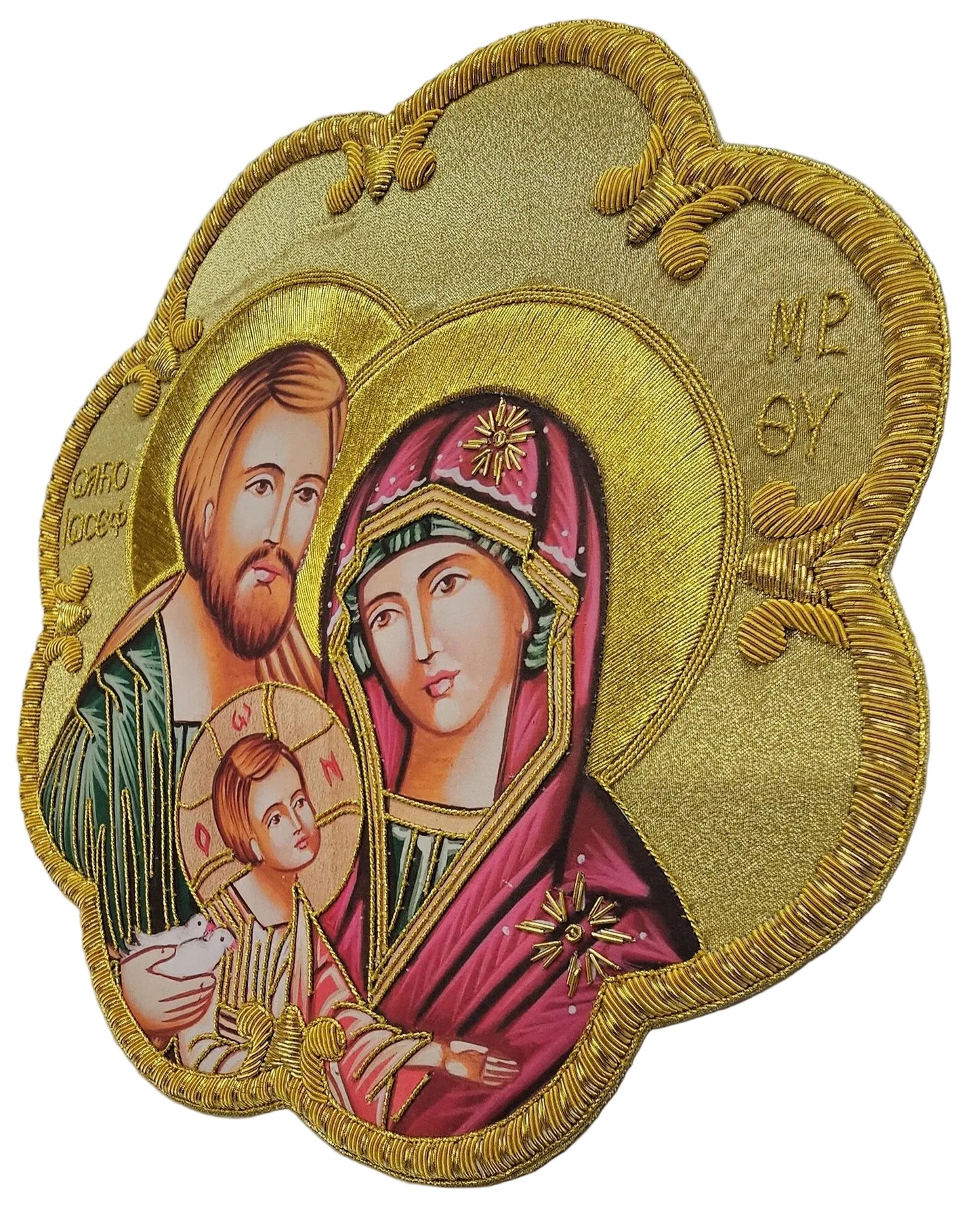 Holy Family appliqué Hand-Embroidered &amp; Printed | Sew-On