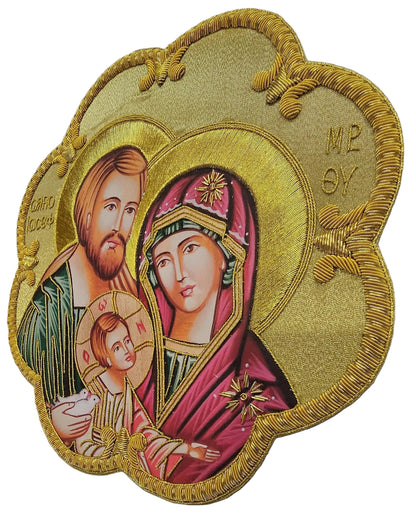 Holy Family appliqué Hand-Embroidered &amp; Printed | Sew-On