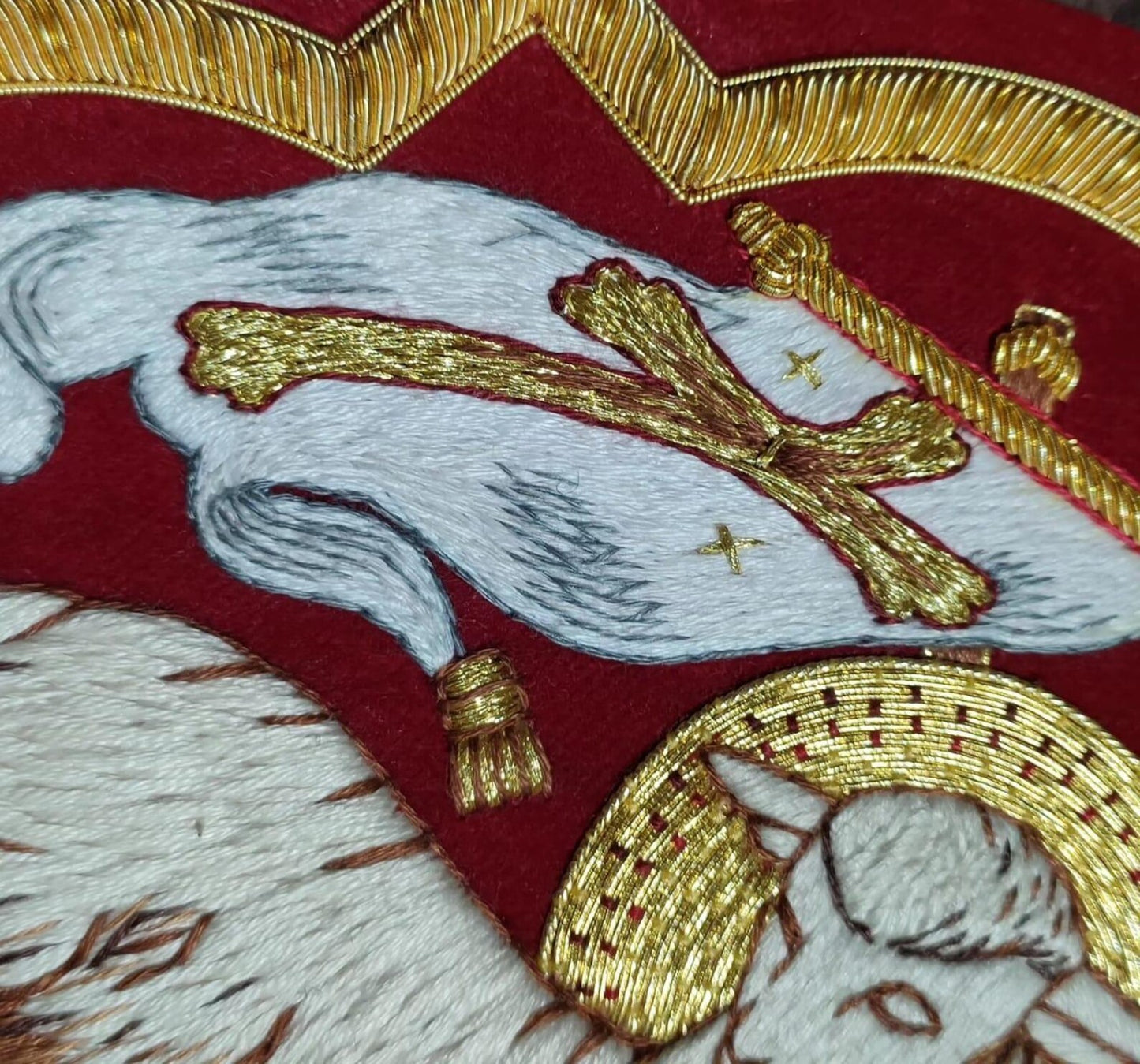 Hand-Embroidered Agnus Dei (Holy Lamb) Appliqué