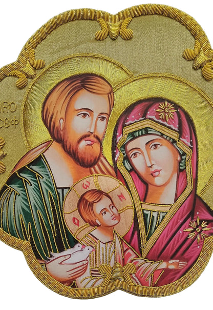 Holy Family appliqué Hand-Embroidered &amp; Printed | Sew-On
