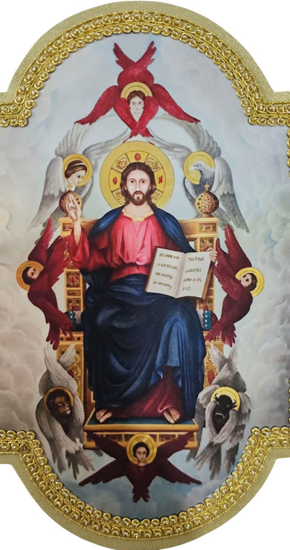 Christ in Majesty Appliqué Hand-Embroidered &amp; Printed | Sew-On | Sacred Liturgical Art