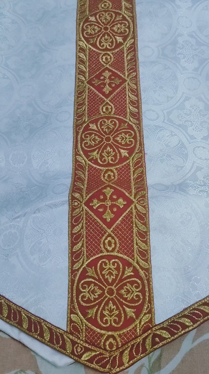 Beautiful Vestments With Hand Embroidered Sacred Heart Applique With Rays