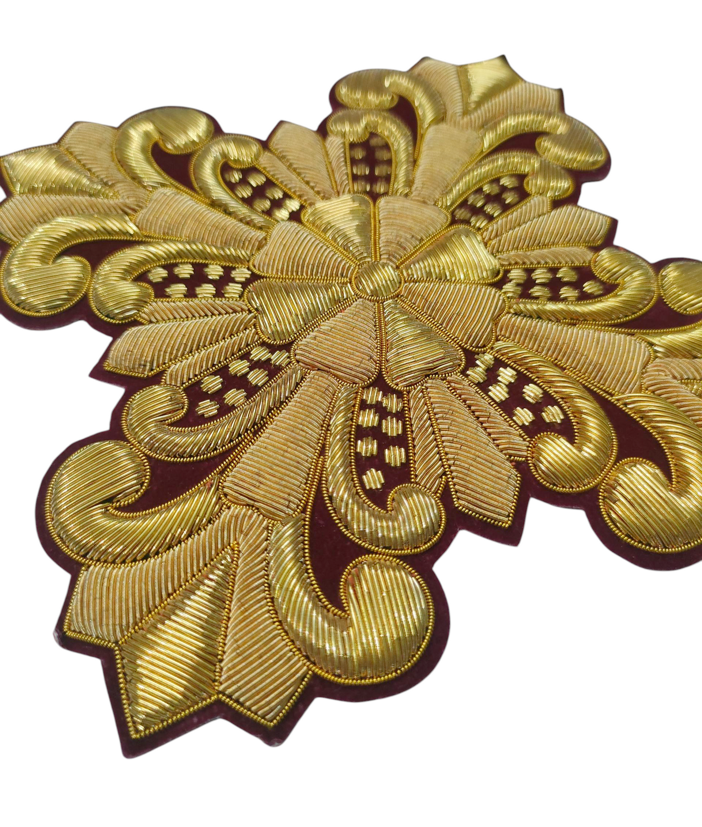 Gold Bullion Hand-Embroidered Cross Set of 11 | Sew-On Liturgical Appliqué on Velvet | Church Vestment Cross Embroidery | Handmade Ecclesiastical Art