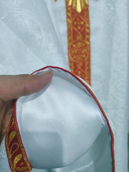 Beautiful Vestments With Hand Embroidered Sacred Heart Applique With Rays