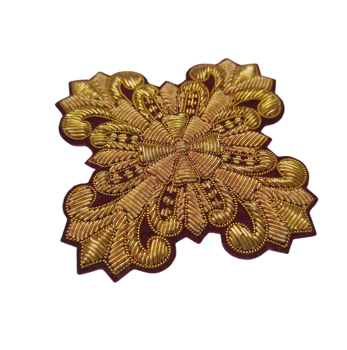 Gold Bullion Hand-Embroidered Cross Set of 11 | Sew-On Liturgical Appliqué on Velvet | Church Vestment Cross Embroidery | Handmade Ecclesiastical Art