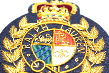 Lauren Hand-Embroidered Crest Patch on Navy Blue Felt – Perfect for Blazers, Jackets, and T-Shirts
